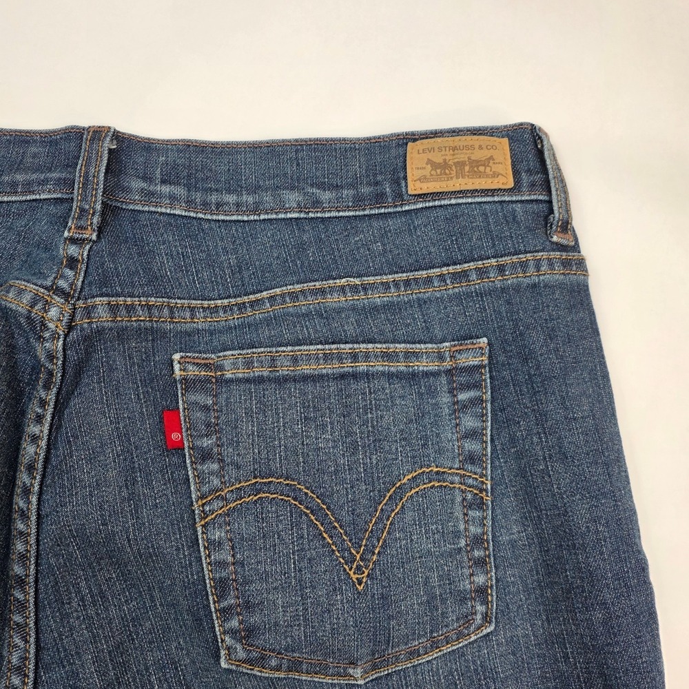 Levis 515 Jeans Sz 12 Short Womens Blue Pants Stretch Ladies Mid‎ Rise Bootcut - Picture 6 of 11